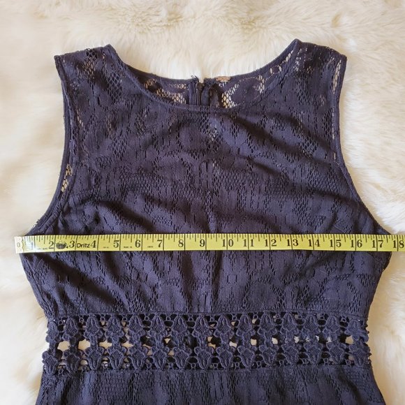Free People Black Lace Waist Cutout Shift Dress Size M - Picture 14 of 16